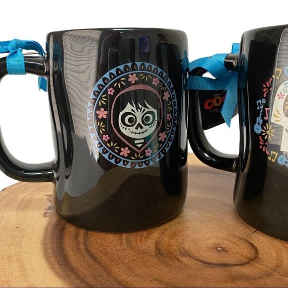 Rae Dunn Disney Pixar Coco LL Double Sided Black Mug Day Dead Lot Of 2 NWT - Picture 5 of 10